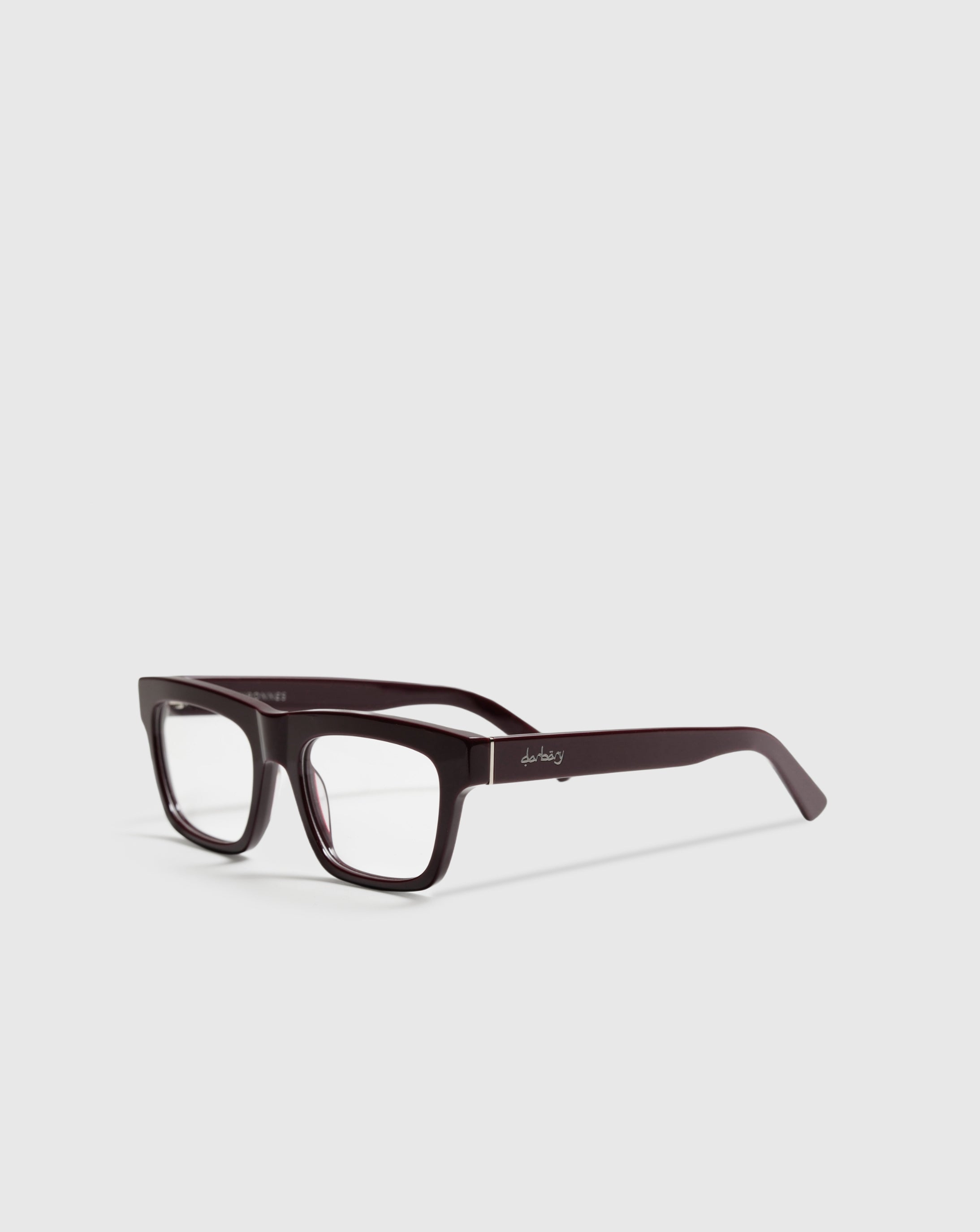 Lunettes de vue rectangle acétate rouge bordeaux Darbary Paris Couronnes