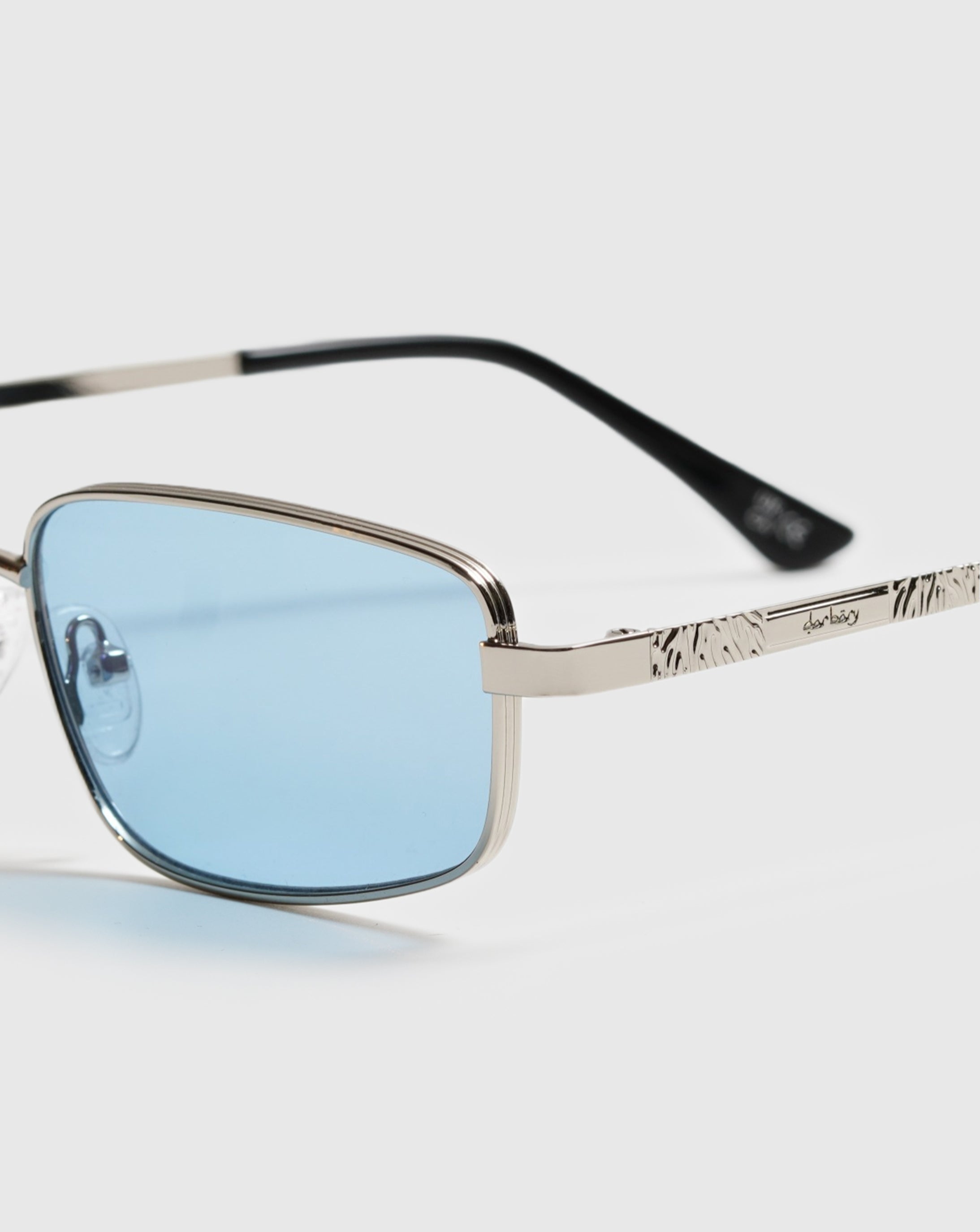 Lunettes de soleil métal argent verres bleu Darbary Paris Sandaga