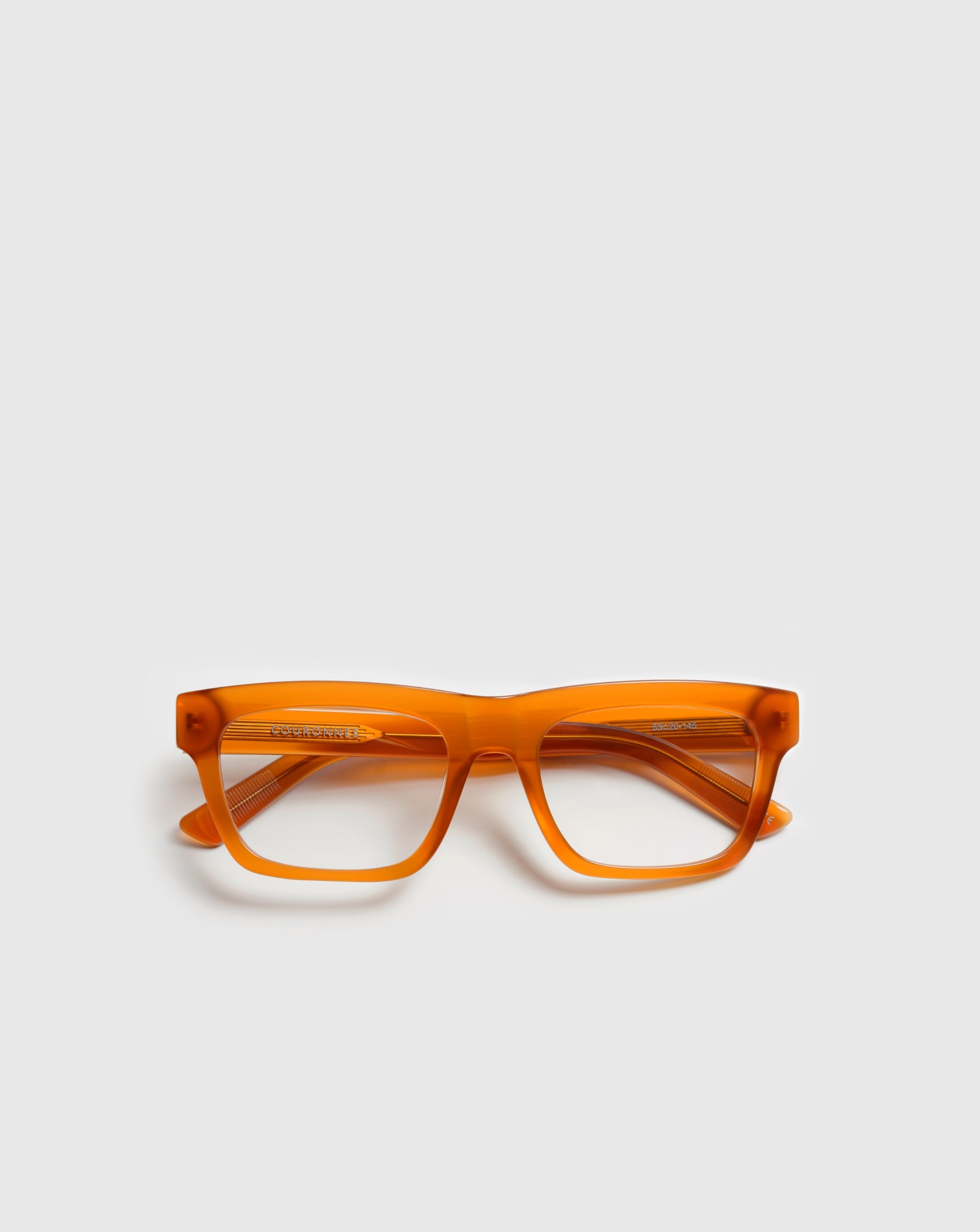 Lunettes de vue rectangle acétate ambre Darbary Paris Couronnes