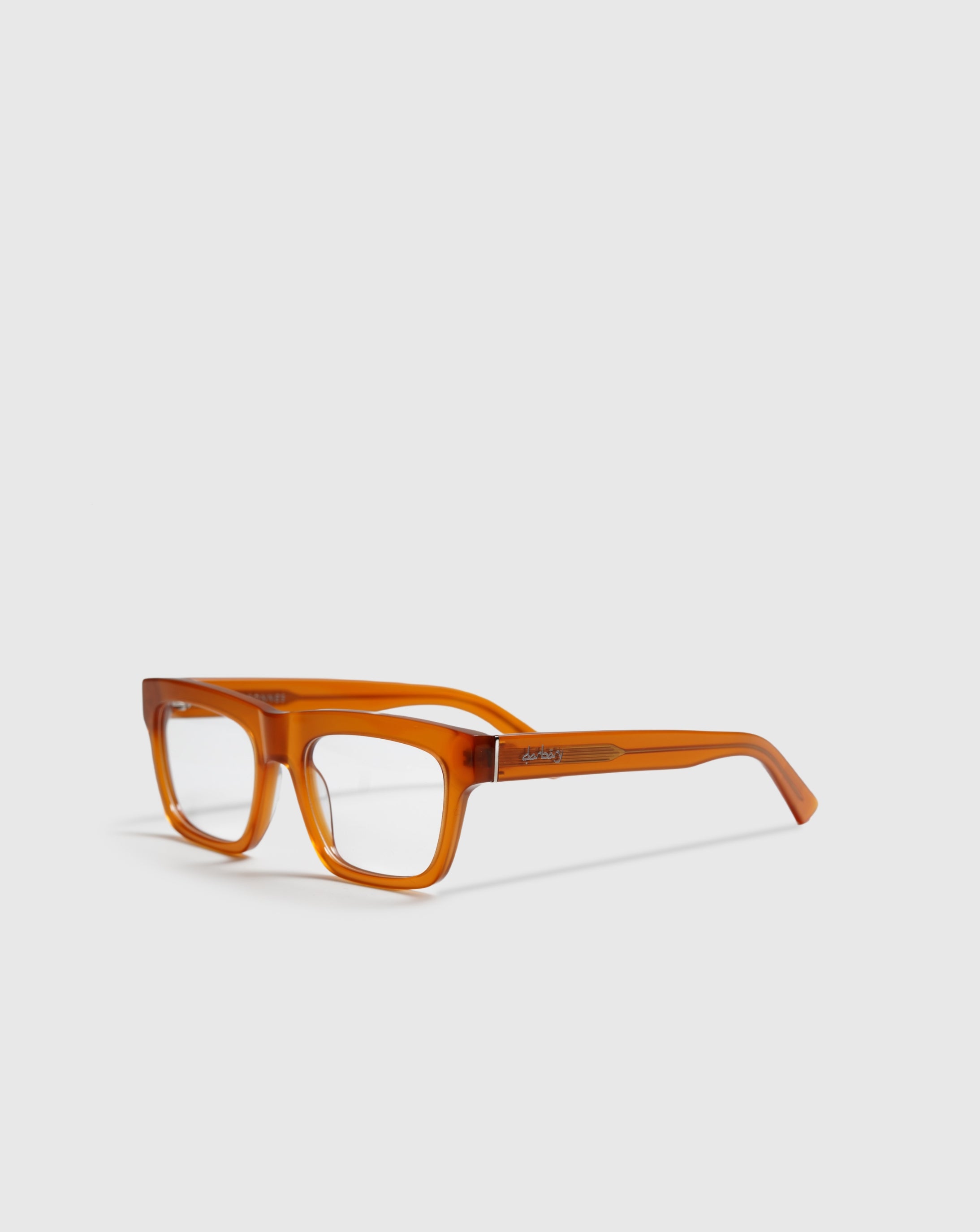 Lunettes de vue rectangle acétate ambre Darbary Paris Couronnes